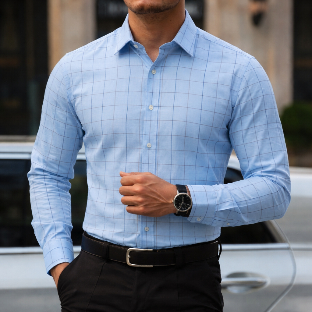 Camisa Social Masculina Manga Comprida Escritório Casual De Boa Qualidade Slim Fit Com Elastano em Oferta na Shopee