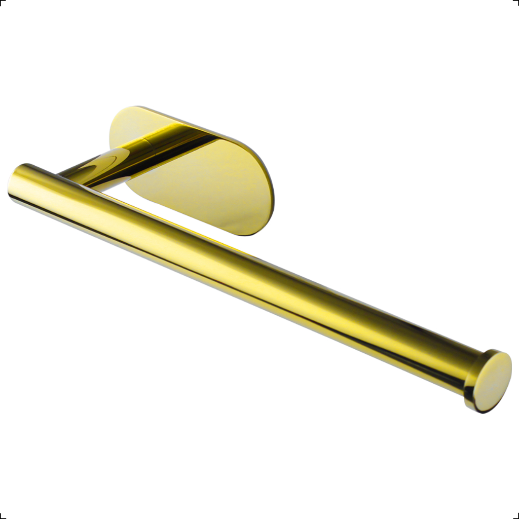 Porta Toalha Rosto Banheiro Lavatório Dourado Gold Inox 304 Adesivo Parede Sem F