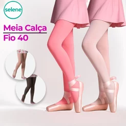 Meia Calça Infantil Selene Fio 40 Ballet Fina Macia Poliamida Leve Bale Resistente Dança Juvenil