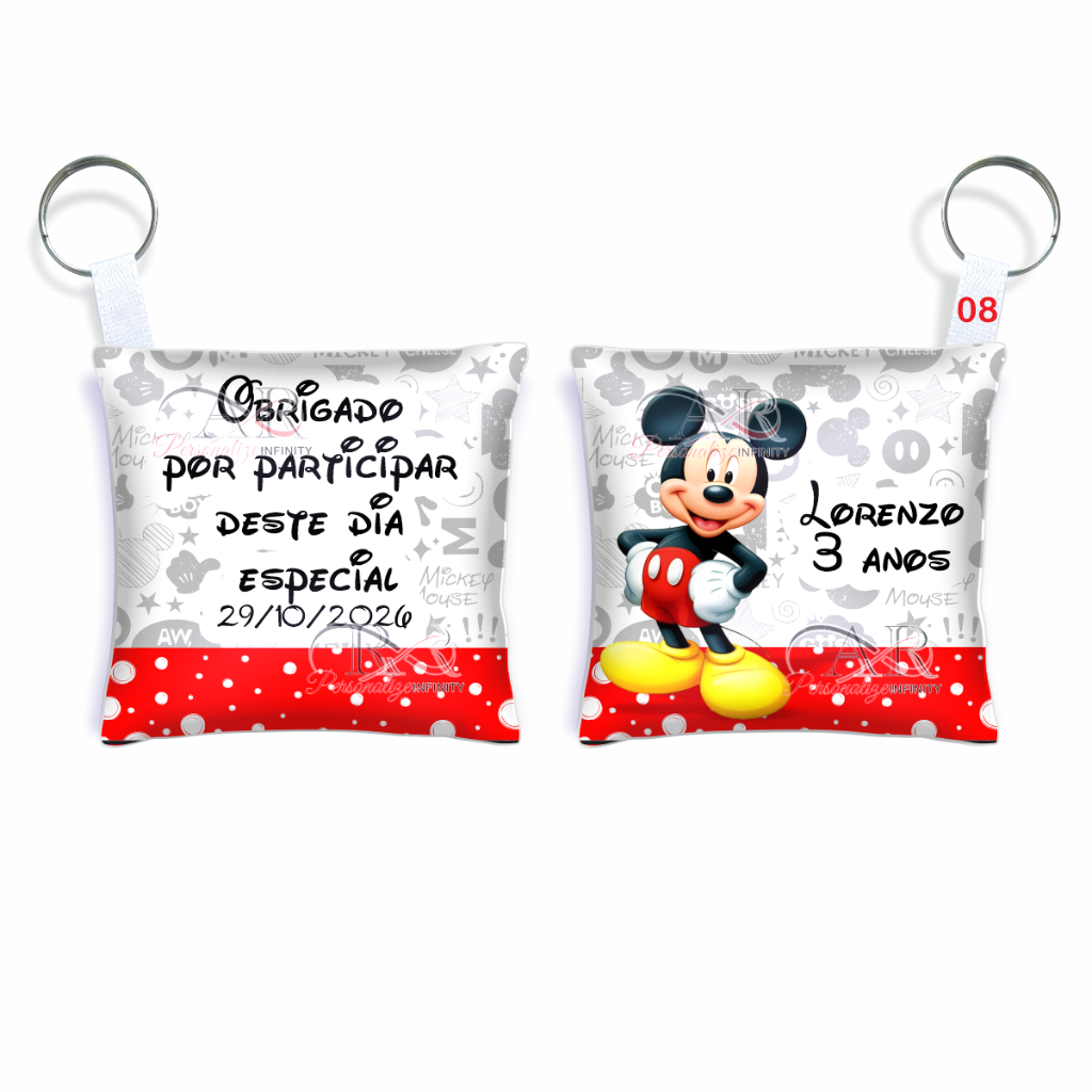 Almochaveiros Personalizados Mickey  Lembrancinhas aniversário