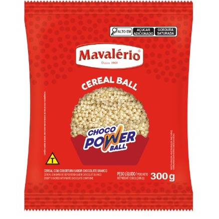 Cereal Power Micro Ball Chocolate Branco 300g - Mavalério