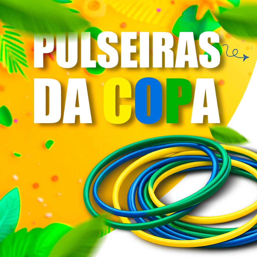 Kit Mini Brinquedos Pulseira Infantil Copa Brasil 50 E 100 UN Brindes Festa Criança