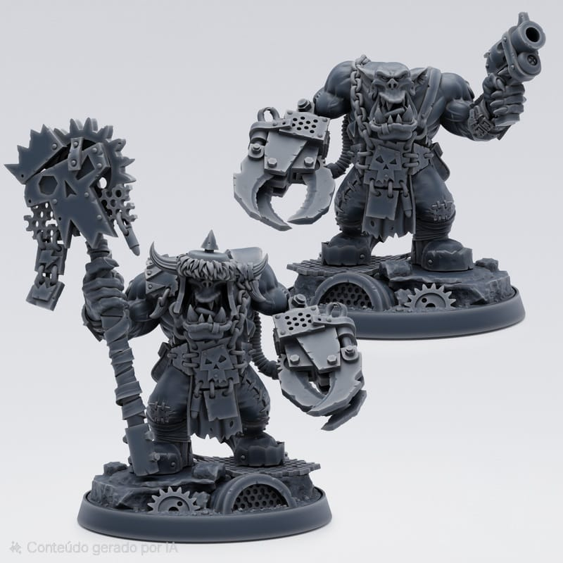 Kit 2 Miniaturas Klawwkra Pack STL Impressão 3D RPG D&D Resina Alta Qualidade