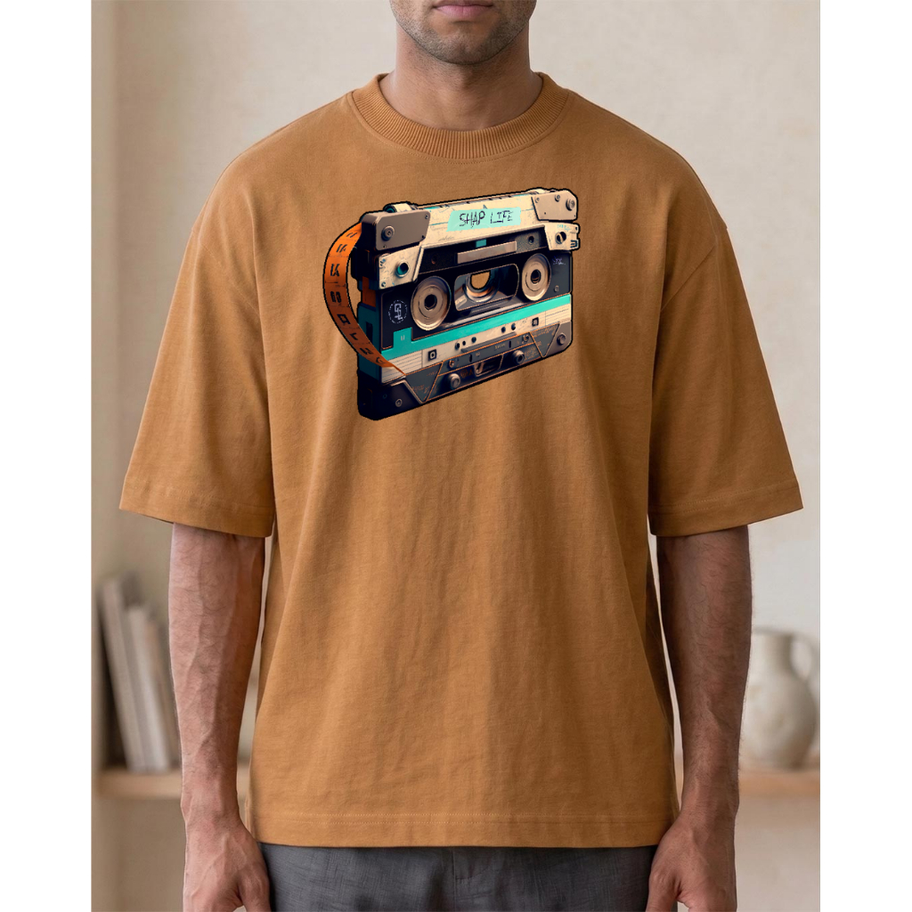 Camiseta Fita K7 Estampada Personalizada Oversized Streetwear