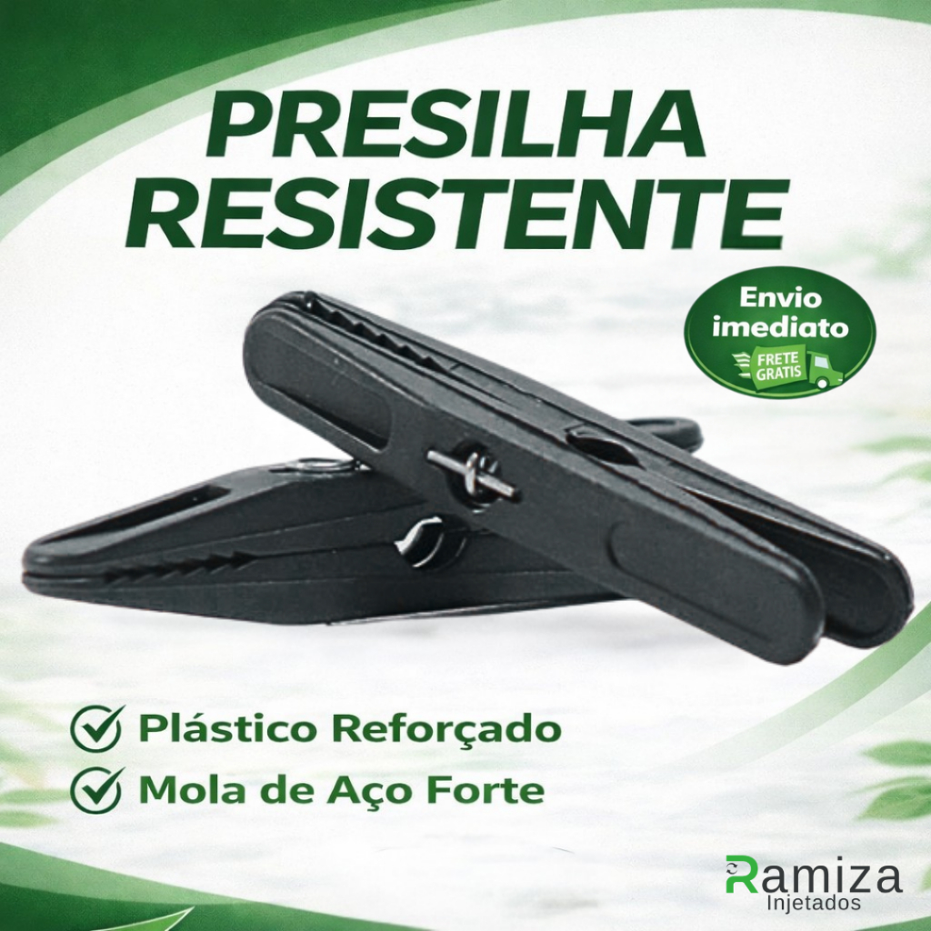 Presilha/Prendedor Preto para Cabides Pacote 100un Organizar Roupas