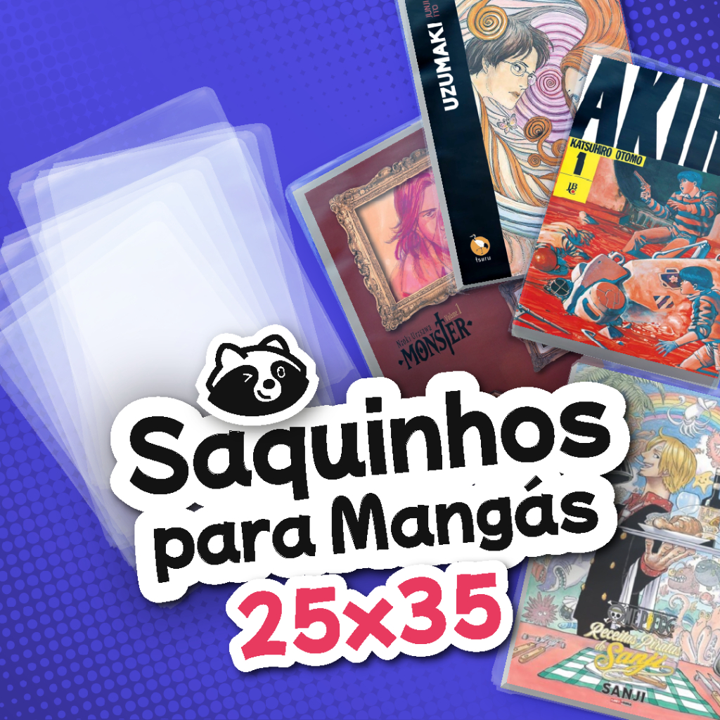 Saquinhos para Mangás e HQs 25x35 - Saquinhos de Polipropileno PP Mangá e HQ - 25 e 50 unidades