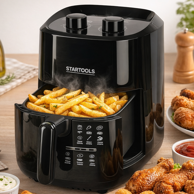 Air Fryer​ Fritadeira Elétrica Digital Grande 3,4L Premium 1200W 127 Ou 220v sem óleo antiaderente