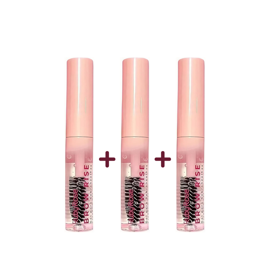 Gel Fixador de Sobrancelhas Kit 3 Unidades Incolor Brow Rise Ruby Rose®