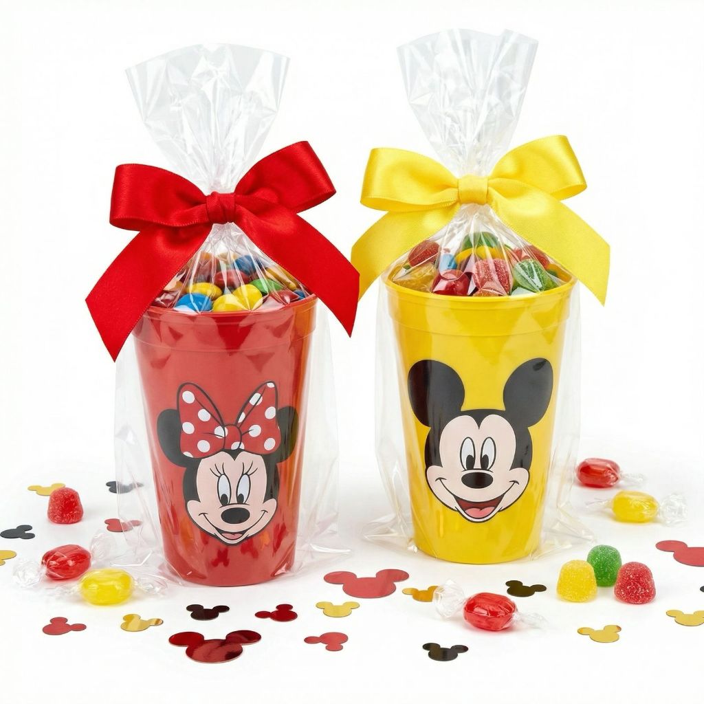 10-20-30-40-50 Copos Personalizado Minnie e Mickey 350 ml, Perfeitos para festasTematica,lembraçinhas e Brindes-