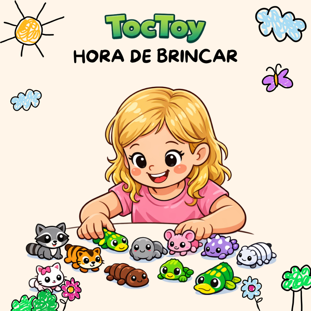 Kit Mini Animais Articulados Flexíveis 3D Fidget Toy Anti Estresse Brinquedo Sensorial