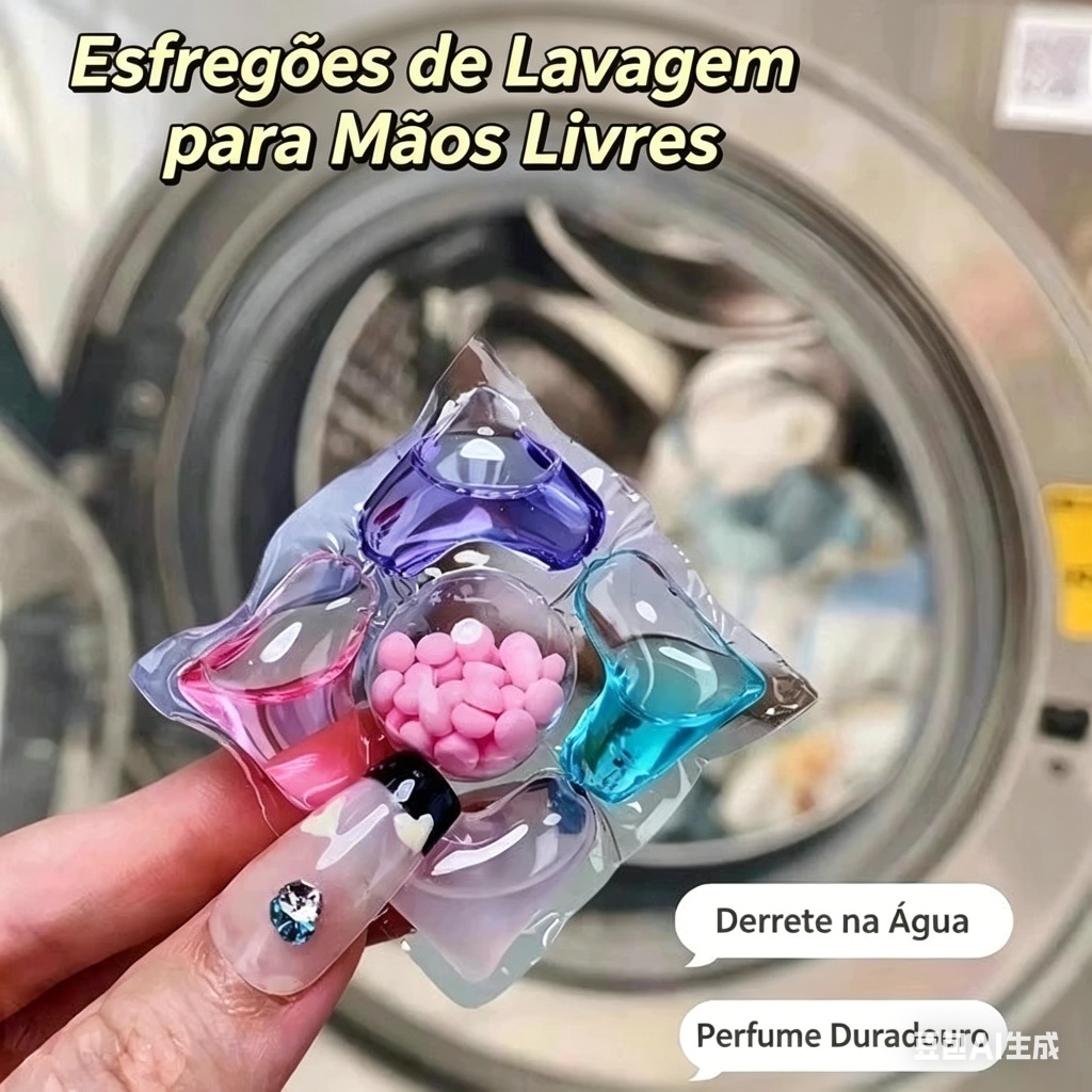 Detergente em Cápsulas para Lavanderia, Limpeza Eficaz com Fragrância Longa Duração