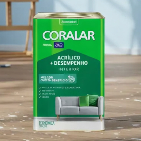 Tinta Econômica Fosca Coralar Paredes Coral 18L AntiMofo Acrilica Interno Fosco 