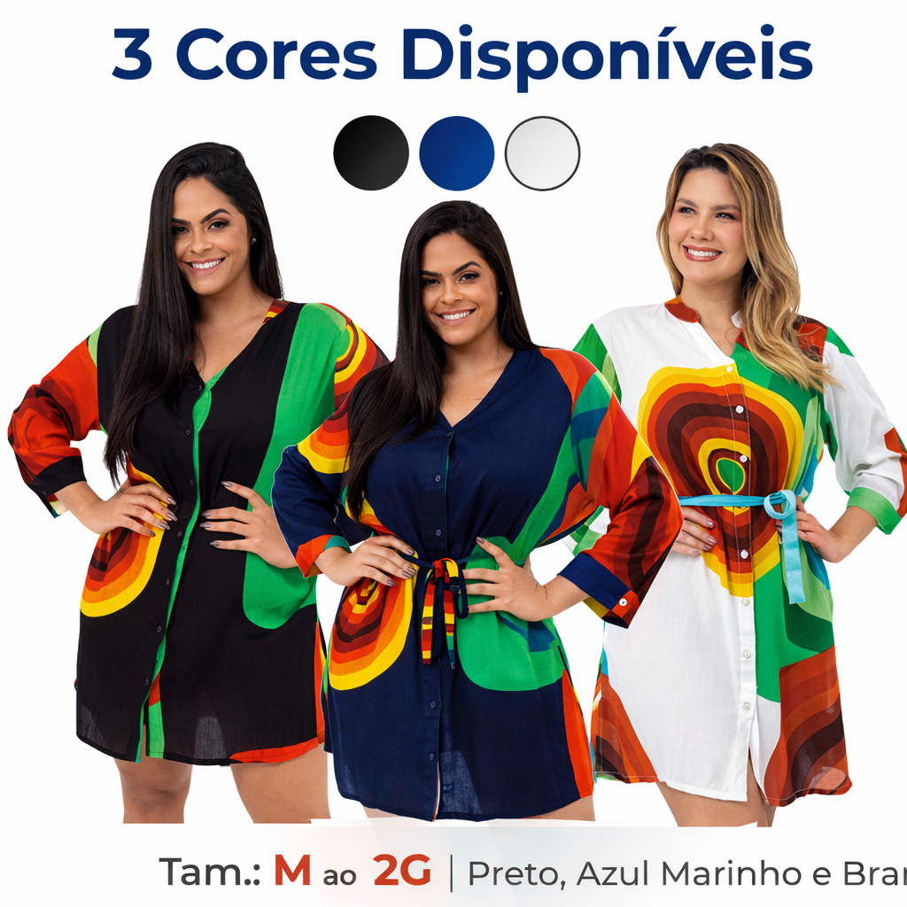 Bata Indiana Feminina Viscose Saida Praia Casual Boho Chic