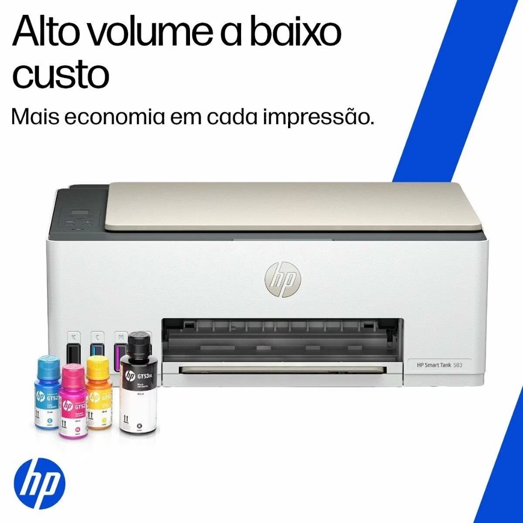 Impressora Multifuncional HP Smart Tank 583 Wireless Tanque de Tinta Colorida WiFi USB Bivolt