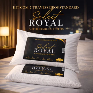 Kit 2 Travesseiros Royal Toque de Plumas Hotelaria Antialérgico Macio 50x70cm Fibra Importada
