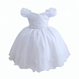 Vestido Branco Infantil Jardim Encantado Daminha Luxo Borboletas Menina 4 ao 12 em Oferta na Shopee