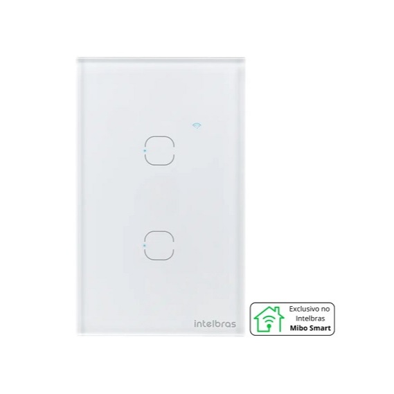 Interruptor Touch Inteligente 2 Teclas Eiw 1002 Intelbras Branco 127/220v
