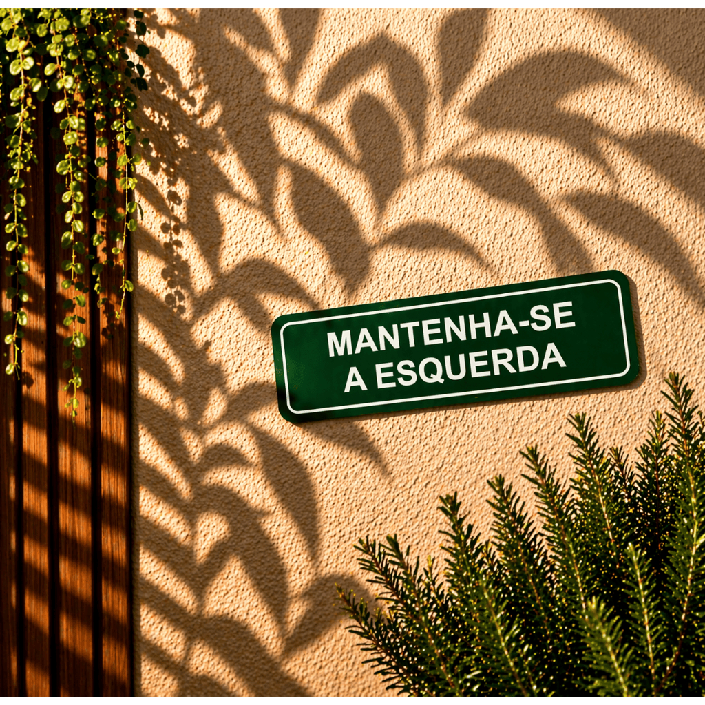 Placa Decorativa 3D “Mantenha-se à Esquerda” – Estilo Divertido e Criativo (Várias Cores) — imagem 2 de 2