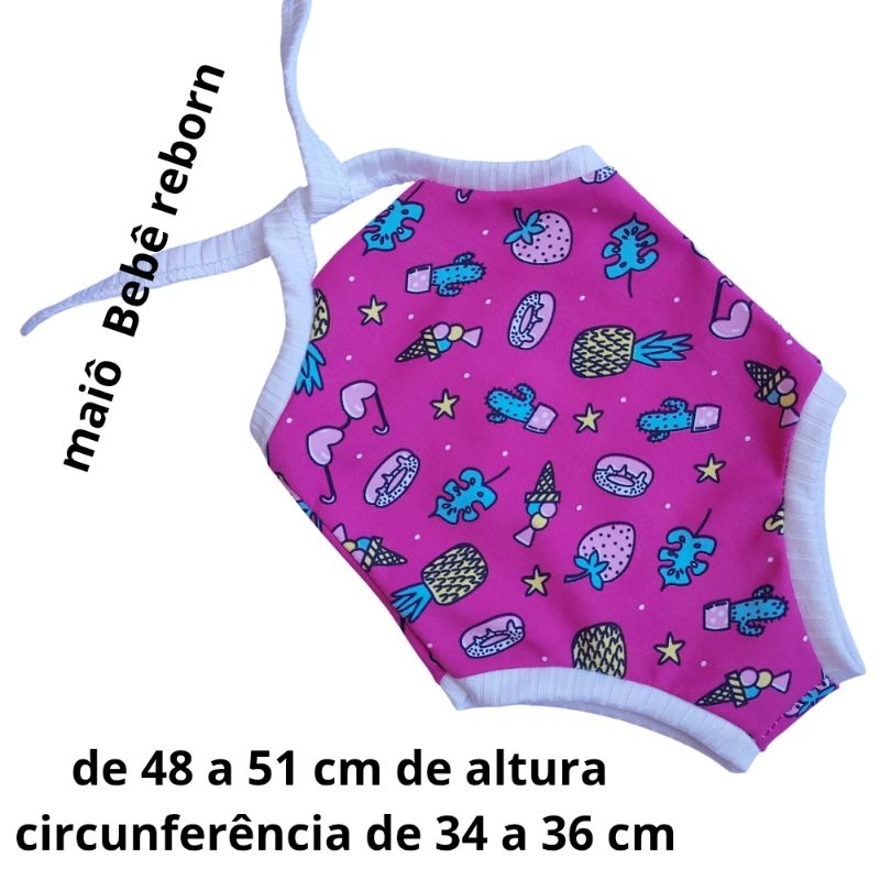 Detalhes do Roupa De Banho Maiô Boneca Reborn Bebê Realista