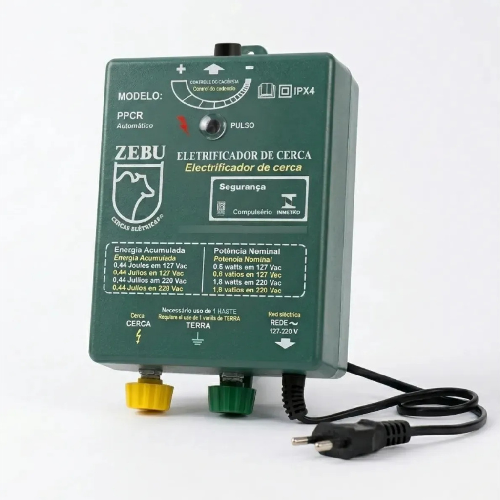 Eletrificador De Cercas Zebu Ppcr Gado/galinha/coelho/Cachorro Bivolt  + Nf-e