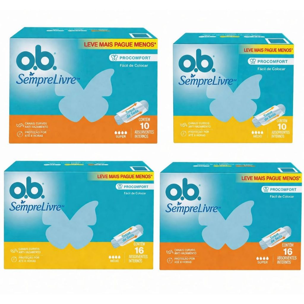 O.b Absorvente Interno SempreLivre 10 ou 16 Unidades Escolha o Seu