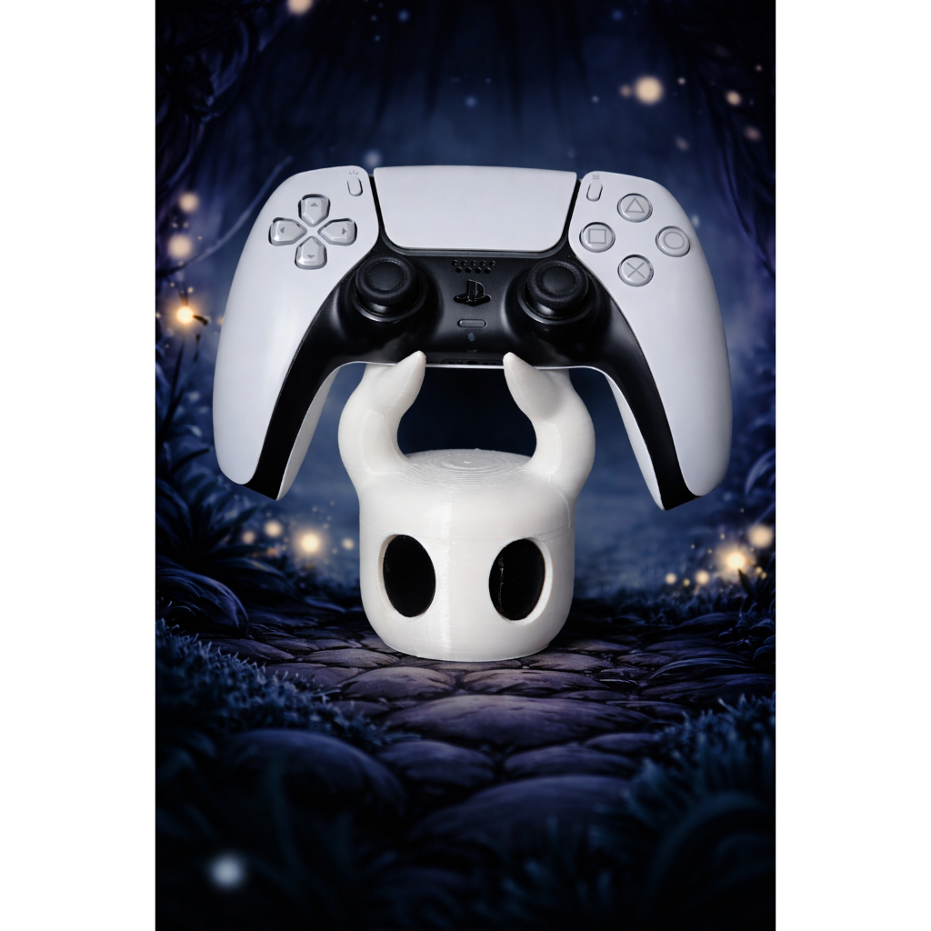 Suporte Controle | Hollow Knight 3D Branco | Porta Controle Gamer PS5, PS4, XBOX, Suporte controle, Decoração Gamer