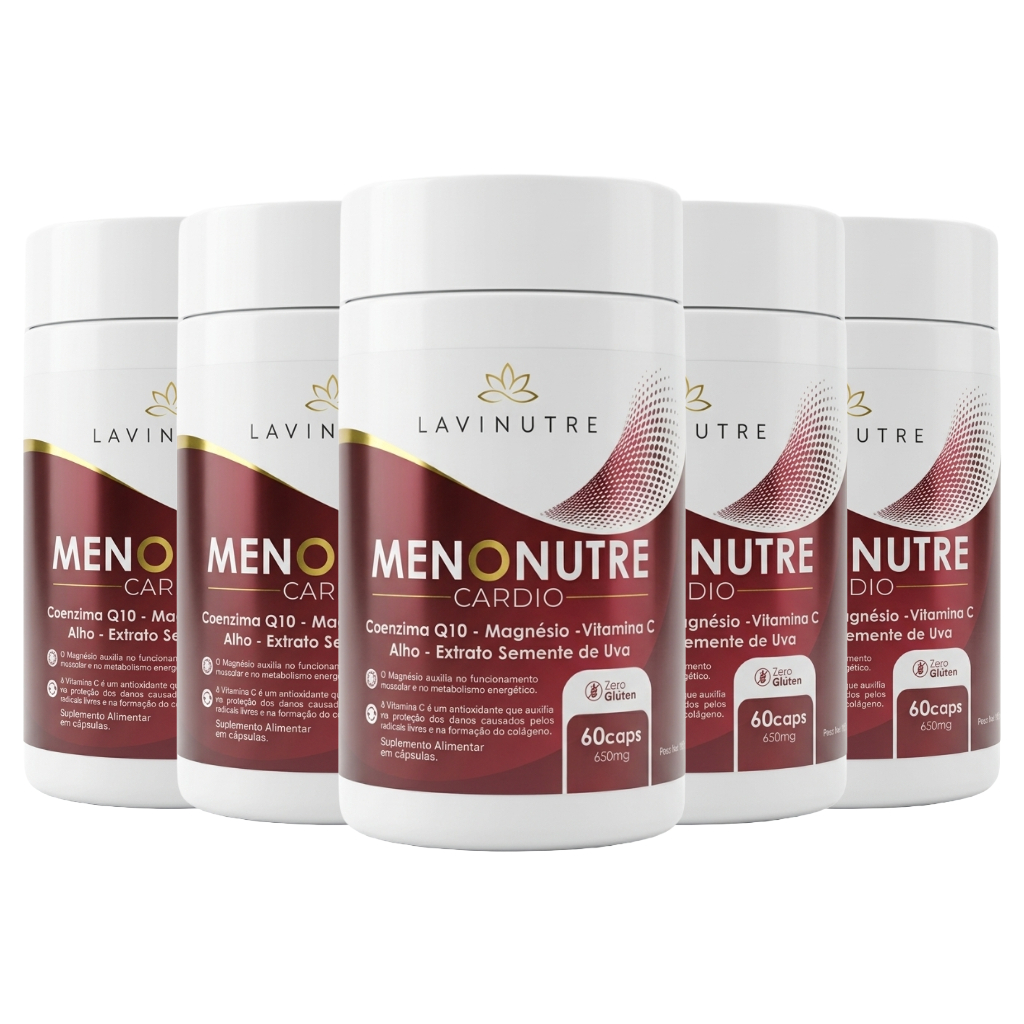 Menonutre Cardio Coenzima Q10 100mg + Magnésio Bisglicinato + Vitamina C 300 cápsulas