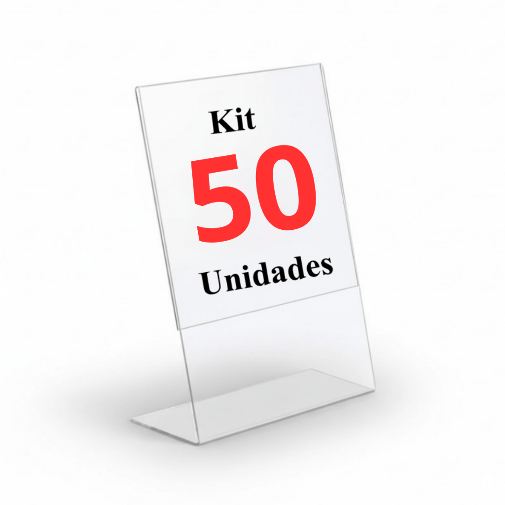 kit 50 Unidades Display Expositor Placa Pix Cristal L A6 10x15cm