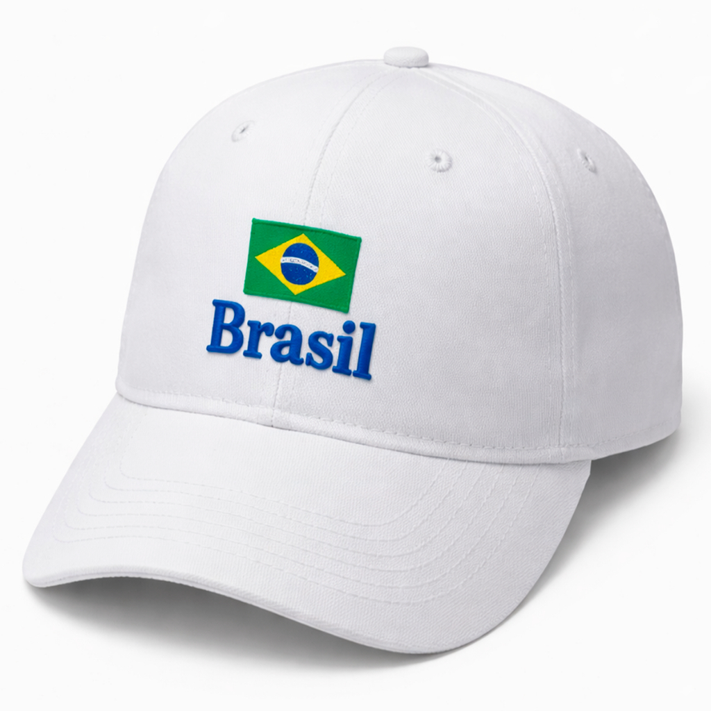 Bone Do Brasil Bordado Modelo Premium Seleção Brasileira Copa Do Mundo Hexa Gringo Patriota Cores