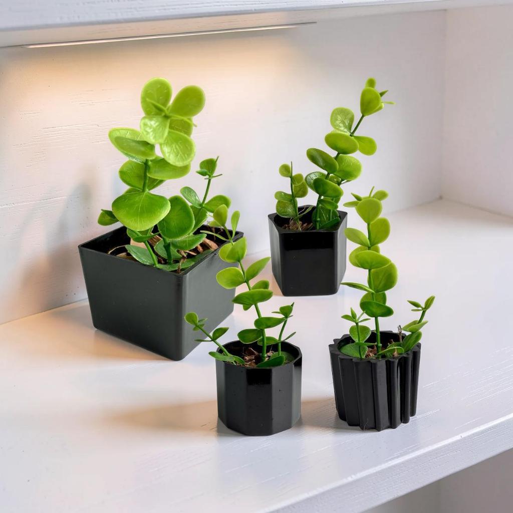 Kit de Vasos com Plantas Artificiais