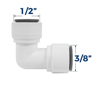 Cotovelo Engate Rápido Mangueira 1/2 x 3/8 – Para Filtro de Água, Purificador e Osmose Reversa