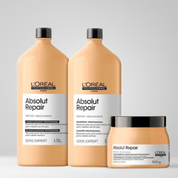 Kit L´Oréal Absolut Repair Shampoo 1,5L + Condicionador 1,5L + Máscara 500g