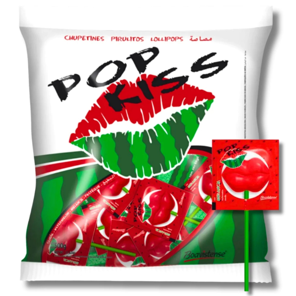 Pirulito Pop Kiss Melancia C/50 Unidades 500g Florestal Lembrancinha Para Festas
