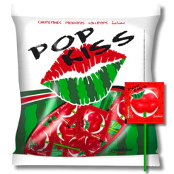 Pirulito Pop Kiss Melancia C/50 Unidades 500g Florestal Lembrancinha Para Festas