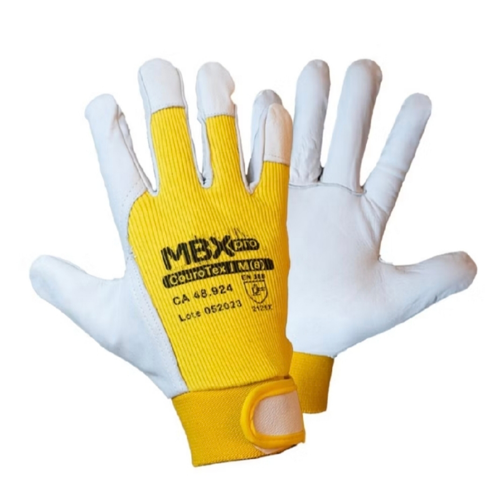 Luva de Vaqueta com Tecido Courotex Medix CA 48924 Proteção Profissional