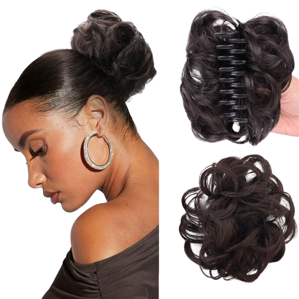 Aplique Coque Presilha Tubarão Cabelo Fibra Orgânica Rápido e Fácil