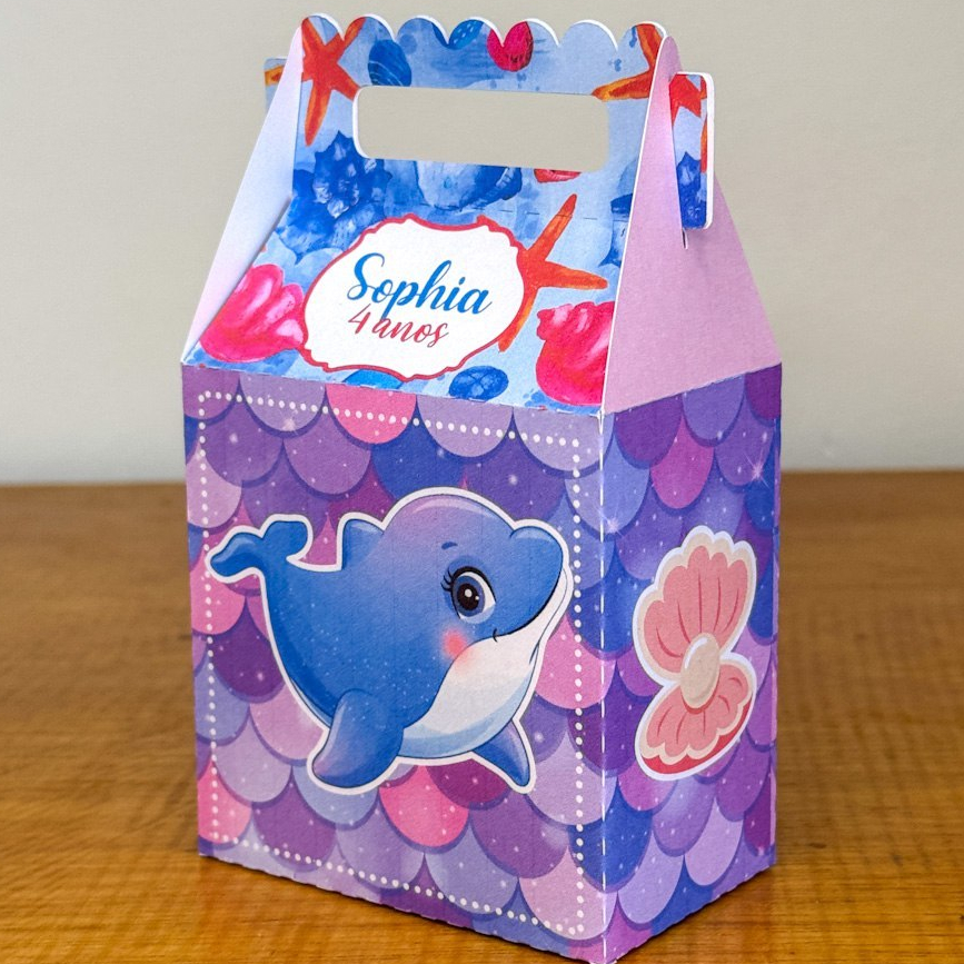 Caixinhas Surpresa Sereia Cute Lembrancinha Maletinhas Vários Modelos Personalizado Com NOME e IDADE