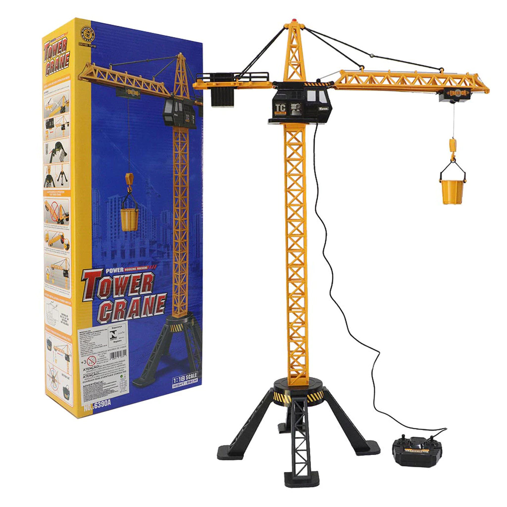 Torre Guindaste Grande 88cm de Controle Remoto Construção - Shiny Toys