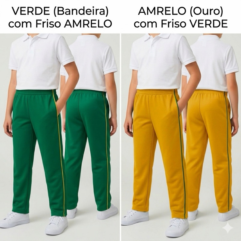 Calça Escolar Helanca 100% Poliamida - Unissex | TAM 2 ao EG | Brasil 🇧🇷 - Modelagem Grande