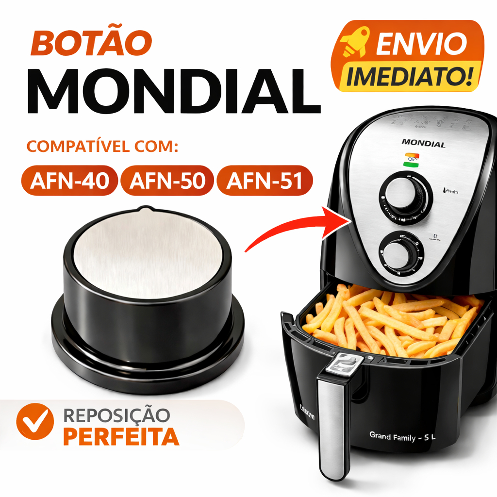 Botão Air Fryer Mondial AFN-50 AFN-40 AFN-51 | Timer Temperatura Seletor | Peça de Reposição