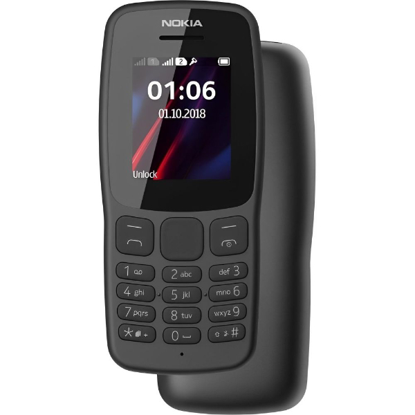 Celular para idoso Nokia 106 TA-1114 / Dual SIM / 1.8" / 800Mah - Preto