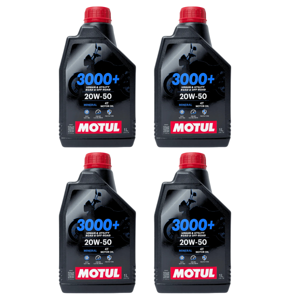 Kit Troca Óleo de 4 Litros Motul 20w50 3000 MOTUL 4T Mineral Original