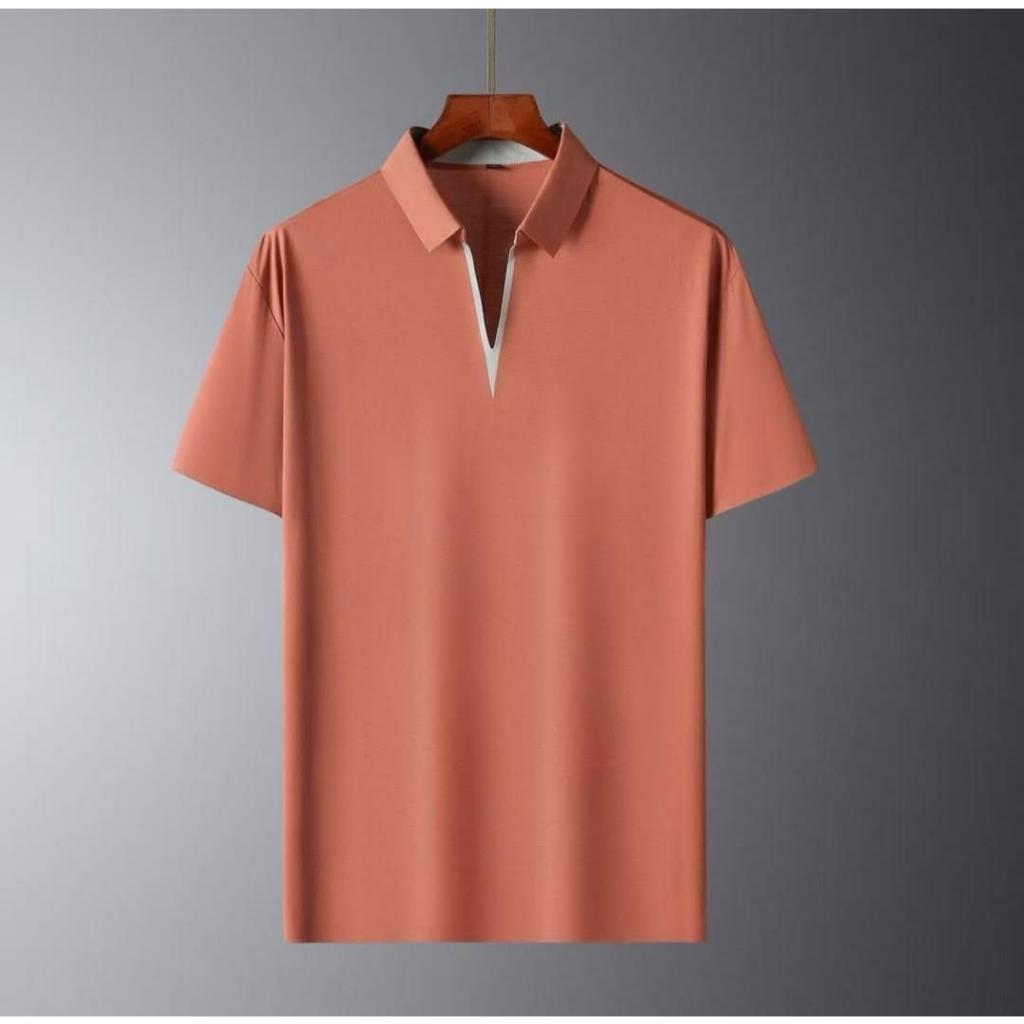 Camisa Polo Gola V Dry Fit Poliamida Elastano Sem Botão Respirável Conforto Térmico