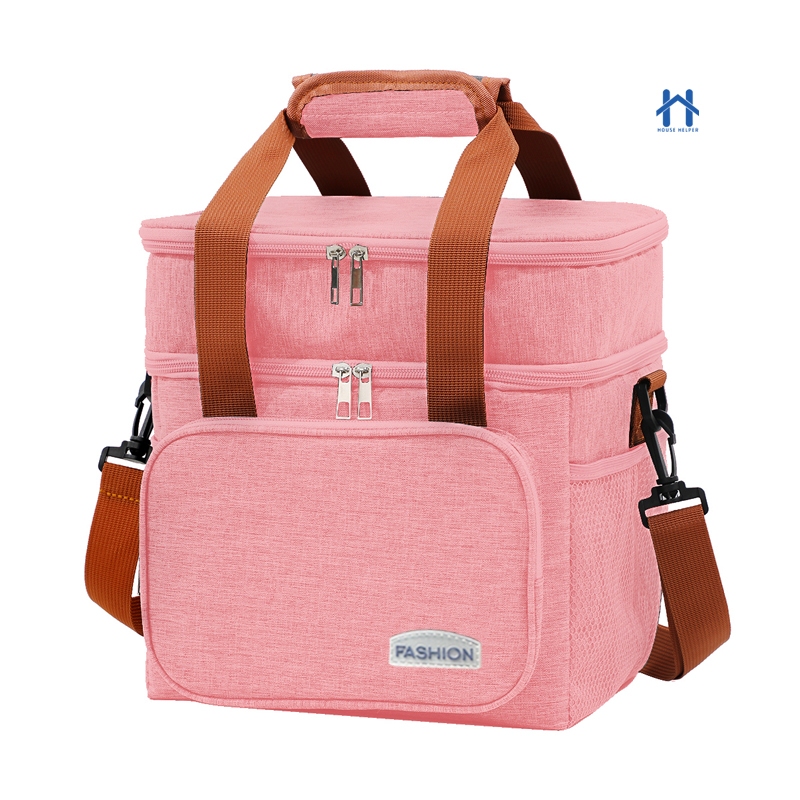 Bolsa Térmica Grande com Dois Andares Porta Marmita Fitness Com Alça De Mão e Ombro Transversal