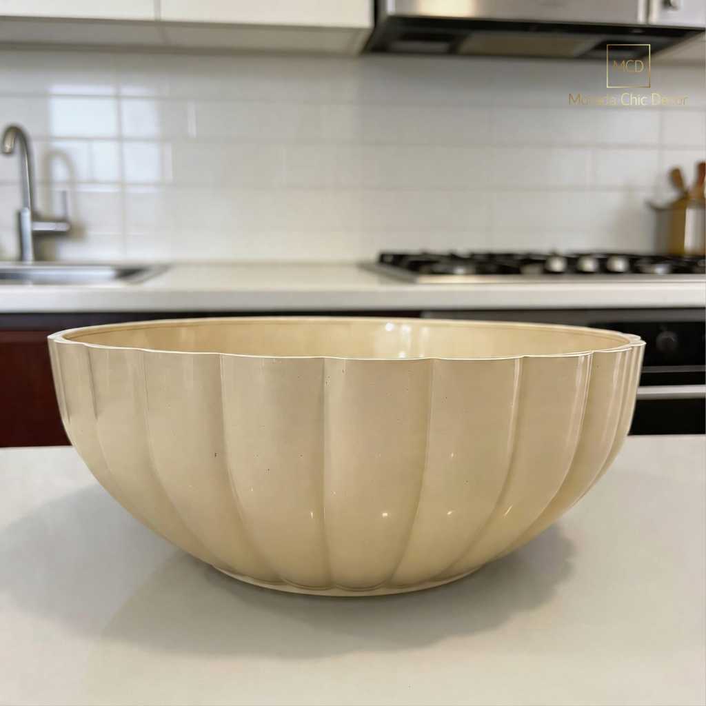 Vaso para Plantas Bacia Ondulada 26 cm estilo Fibra de Vidro Cachepô - MORADA CHIQ DECOR
