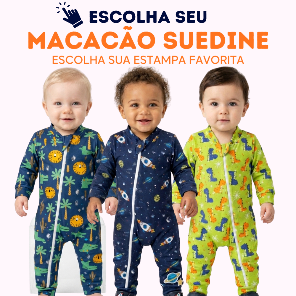 Escolha Seu Macacão Bebe Menino Roupa Inverno 100% poliéster Com Zíper  Confortável