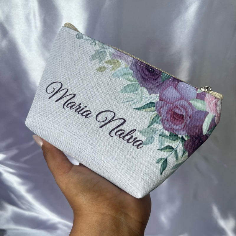 Necessaire Personalizada Marsala para casamento, aniversário, presente, lembrancinha, madrinha.