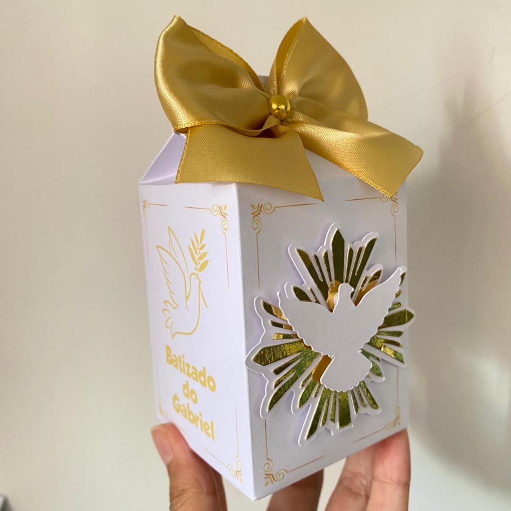 Detalhes do ENVIO RÁPIDO Lembrancinha de Batizado/Crisma luxo dourada personalizada com nome
