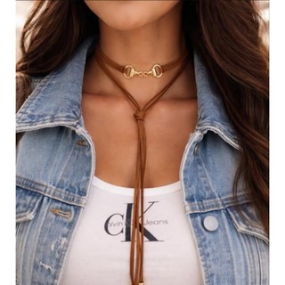 Cordão Country com Gargantilha Camurça Multe Chokers Pingentes Estilos Rodeio para Acessórios de Moda"