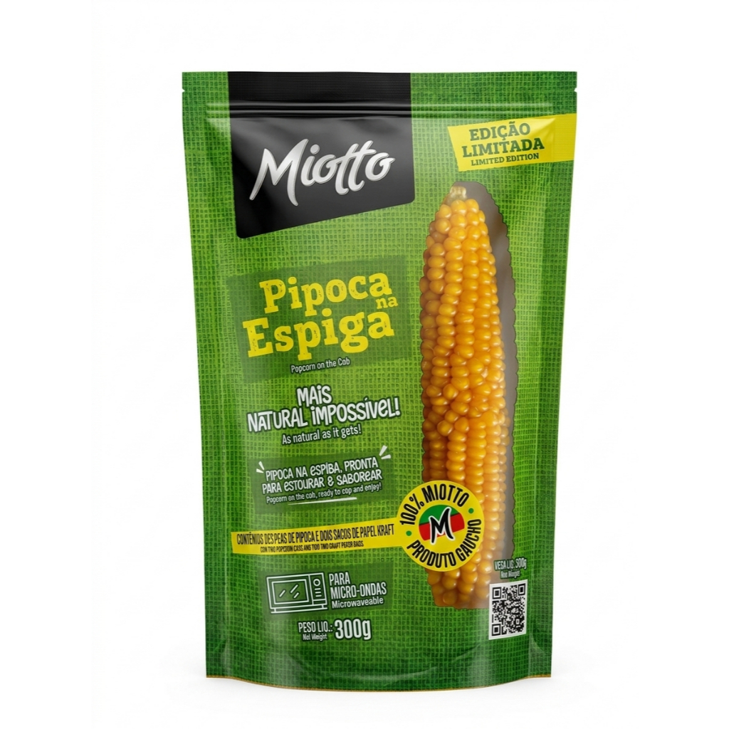 Kit Pipoca Na Espiga Miotto 100% Natural